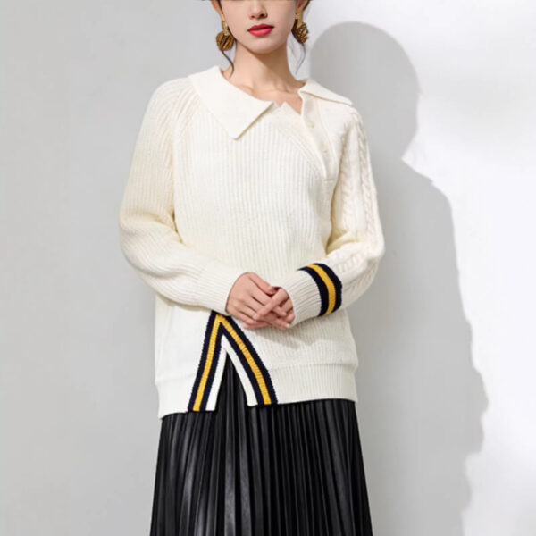 Women's Pullover Long Sleeve Sweater Manufacturer - MOQ 100 pcs - Style 7174