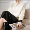 Women's Pullover Long Sleeve Sweater Manufacturer - MOQ 100 pcs - Style 7174