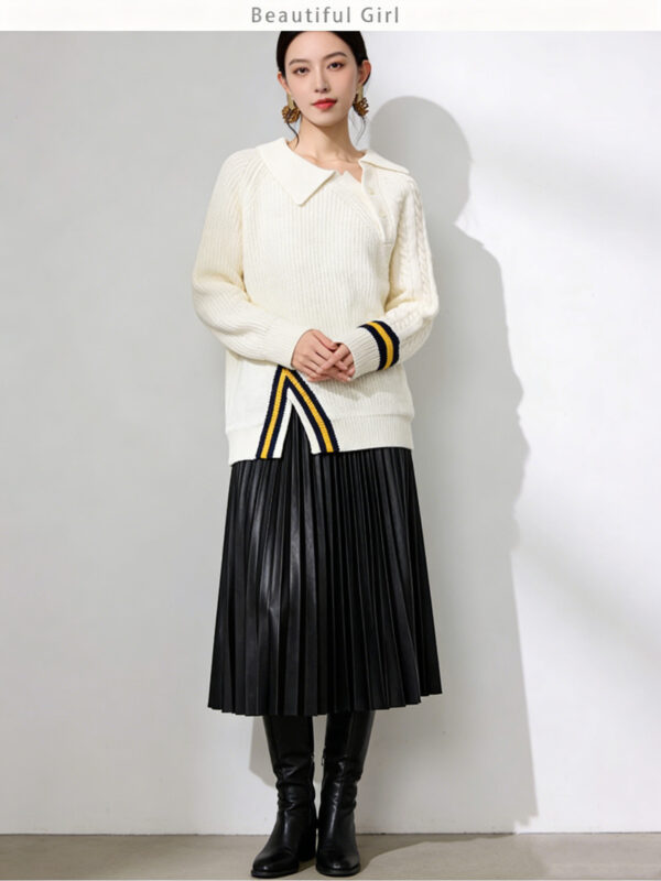 Women's Pullover Long Sleeve Sweater Manufacturer - MOQ 100 pcs - Style 7174