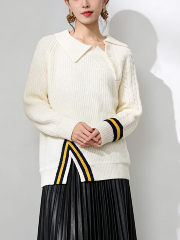 Women's Pullover Long Sleeve Sweater Manufacturer - MOQ 100 pcs - Style 7174