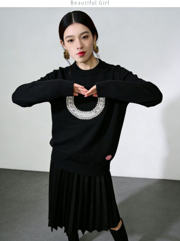 Women's Pullover Crew Neck Long Sleeve Sweater Manufacturer - MOQ 100 pcs - Style 7179