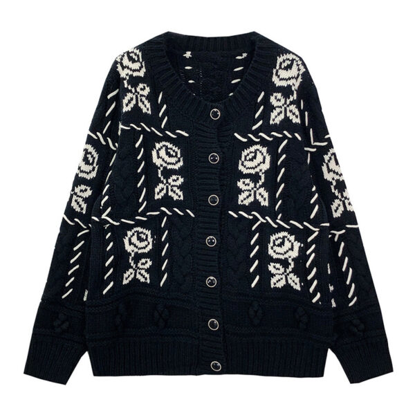Women's Cardigan Crew Neck Long Sleeve Sweater Manufacturer - MOQ 100 pcs - Style 7184