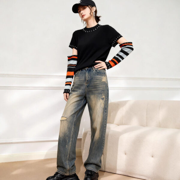 Women's Pullover Crew Neck Long Sleeve Sweater Manufacturer - MOQ 100 pcs - Style 7189