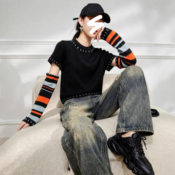 Women's Pullover Crew Neck Long Sleeve Sweater Manufacturer - MOQ 100 pcs - Style 7189