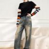 Women's Pullover Crew Neck Long Sleeve Sweater Manufacturer - MOQ 100 pcs - Style 7189