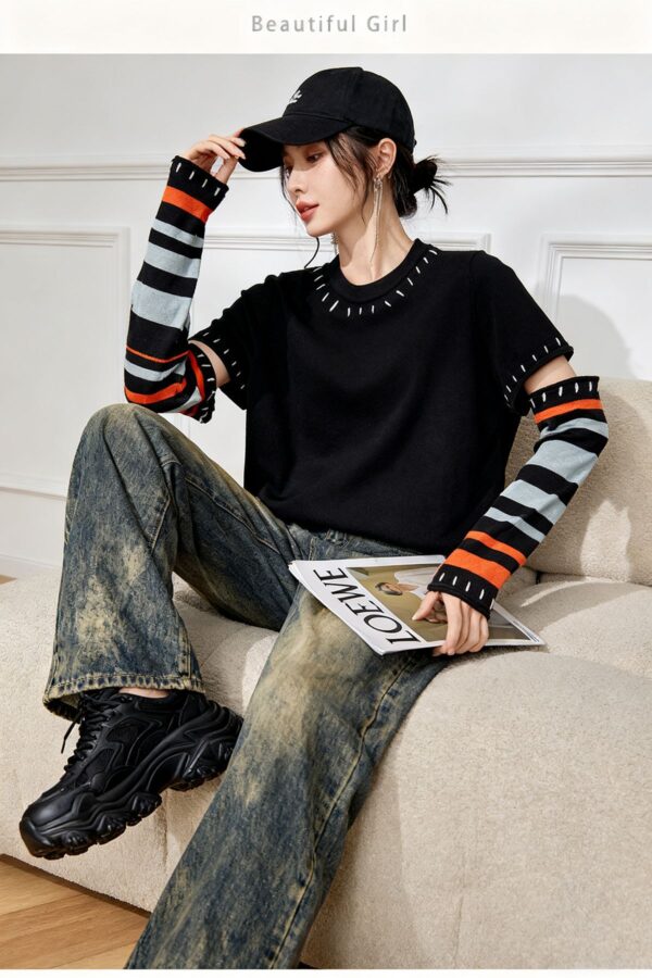 Women's Pullover Crew Neck Long Sleeve Sweater Manufacturer - MOQ 100 pcs - Style 7189