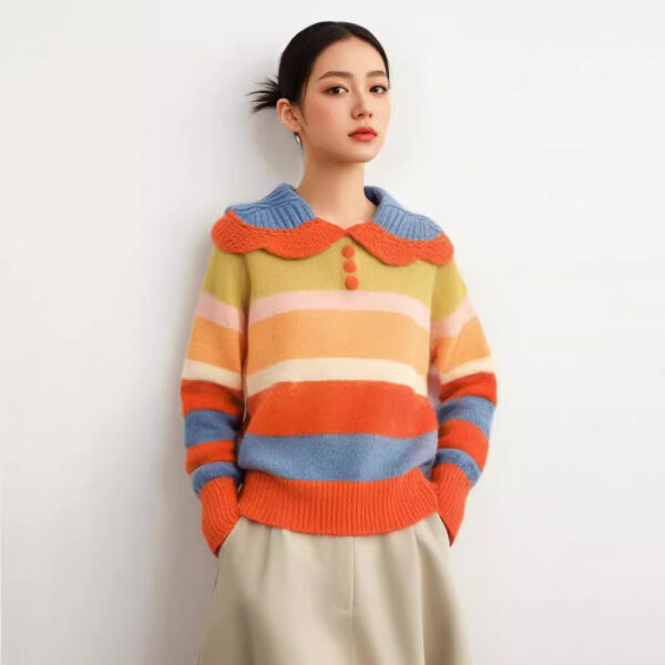 Women's Pullover Long Sleeve Sweater Manufacturer - MOQ 100 pcs - Style 86001