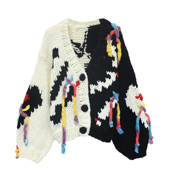 Women's Viscose Fiber Cardigan V Neck Long Sleeve Sweater Manufacturer - MOQ 100 pcs - Style 9004