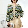 Women's Cardigan Crew Neck Long Sleeve Sweater Manufacturer - MOQ 100 pcs - Style 9012