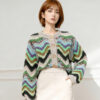 Women's Cardigan Crew Neck Long Sleeve Sweater Manufacturer - MOQ 100 pcs - Style 9012