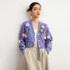 Women's Viscose Fiber Cardigan V Neck Long Sleeve Sweater Manufacturer - MOQ 100 pcs - Style 9014