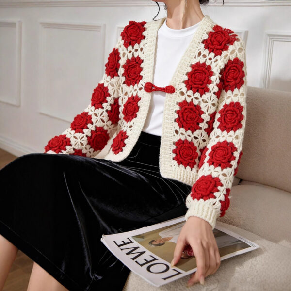 Women's V Neck Long Sleeve Sweater Manufacturer - MOQ 100 pcs - Style 9020