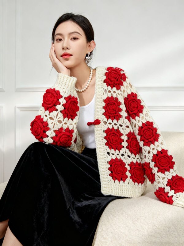 Women's V Neck Long Sleeve Sweater Manufacturer - MOQ 100 pcs - Style 9020