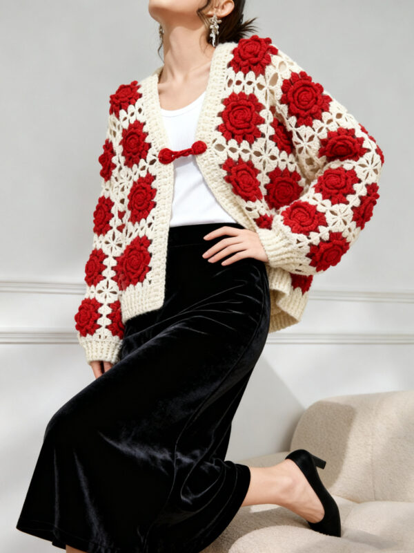 Women's V Neck Long Sleeve Sweater Manufacturer - MOQ 100 pcs - Style 9020