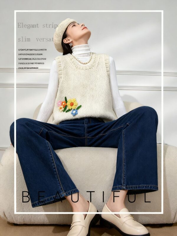 Women's Crew Neck Knitwear Manufacturer - MOQ 100 pcs - Style 9021