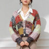 Women's Cardigan V Neck Long Sleeve Sweater Manufacturer - MOQ 100 pcs - Style 9023