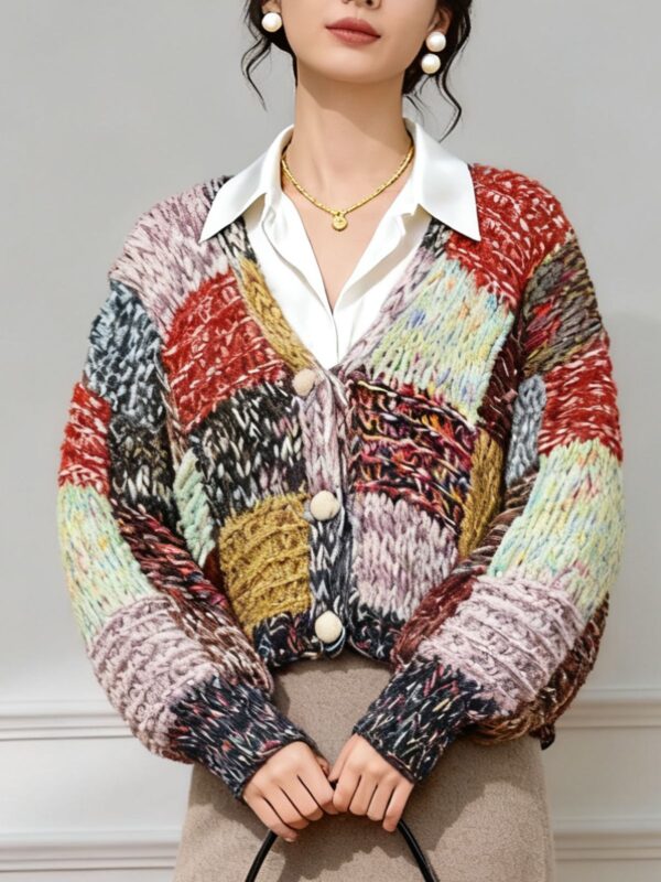 Women's Cardigan V Neck Long Sleeve Sweater Manufacturer - MOQ 100 pcs - Style 9023