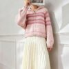 Women's Cardigan Long Sleeve Sweater Manufacturer - MOQ 100 pcs - Style 9024