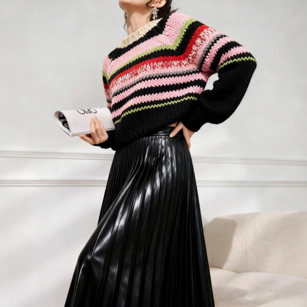Women's Pullover Crew Neck Long Sleeve Sweater Manufacturer - MOQ 100 pcs - Style 9025