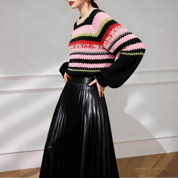 Women's Pullover Crew Neck Long Sleeve Sweater Manufacturer - MOQ 100 pcs - Style 9025