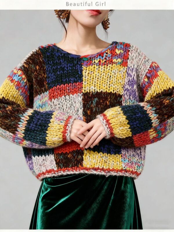 Women's Pullover Crew Neck Long Sleeve Sweater Manufacturer - MOQ 100 pcs - Style 9027