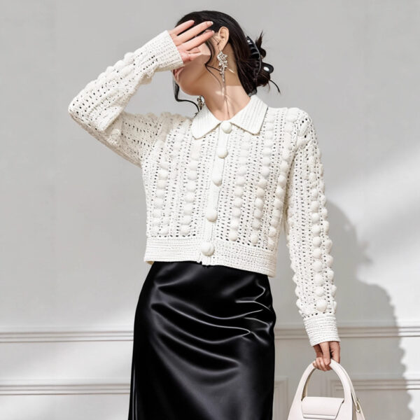 Women's Cardigan Long Sleeve Sweater Manufacturer - MOQ 100 pcs - Style 9029