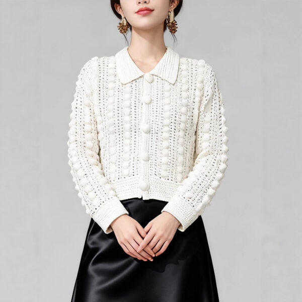 Women's Cardigan Long Sleeve Sweater Manufacturer - MOQ 100 pcs - Style 9029
