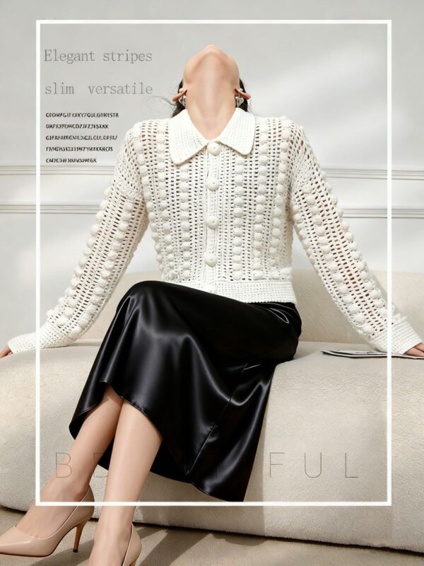 Women's Cardigan Long Sleeve Sweater Manufacturer - MOQ 100 pcs - Style 9029