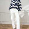 Women's Pullover Crew Neck Long Sleeve Sweater Manufacturer - MOQ 100 pcs - Style 9034