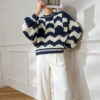Women's Pullover Crew Neck Long Sleeve Sweater Manufacturer - MOQ 100 pcs - Style 9034