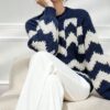Women's Pullover Crew Neck Long Sleeve Sweater Manufacturer - MOQ 100 pcs - Style 9034