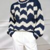 Women's Pullover Crew Neck Long Sleeve Sweater Manufacturer - MOQ 100 pcs - Style 9034