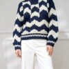 Women's Pullover Crew Neck Long Sleeve Sweater Manufacturer - MOQ 100 pcs - Style 9034