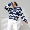 Women's Pullover Crew Neck Long Sleeve Sweater Manufacturer - MOQ 100 pcs - Style 9034