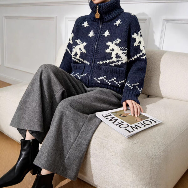 Women's Cardigan Long Sleeve Sweater Manufacturer - MOQ 100 pcs - Style 9037