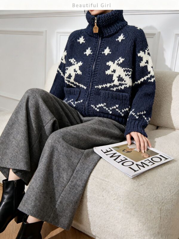 Women's Cardigan Long Sleeve Sweater Manufacturer - MOQ 100 pcs - Style 9037