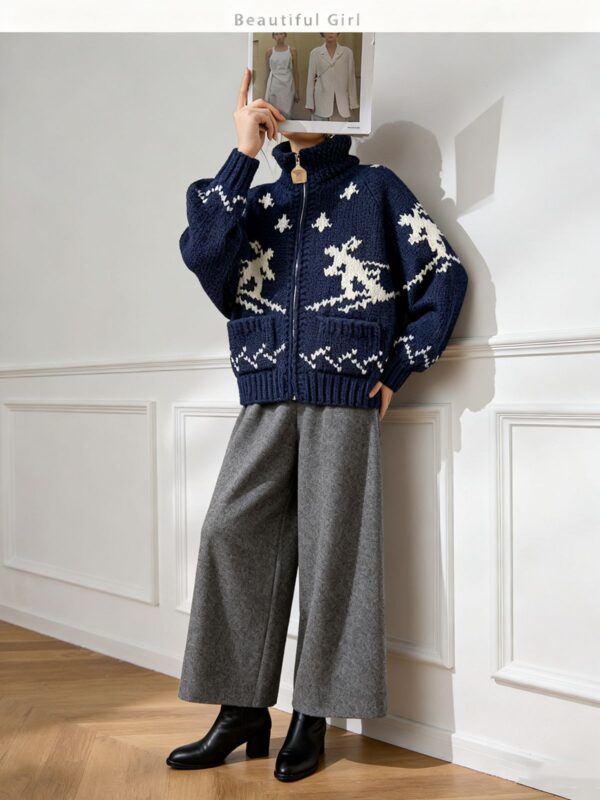 Women's Cardigan Long Sleeve Sweater Manufacturer - MOQ 100 pcs - Style 9037