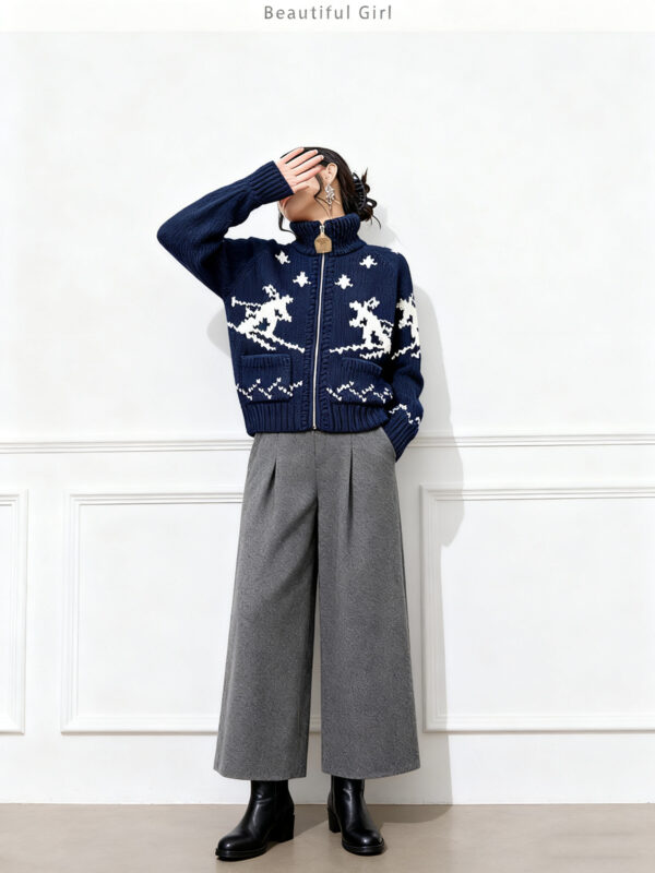 Women's Cardigan Long Sleeve Sweater Manufacturer - MOQ 100 pcs - Style 9037