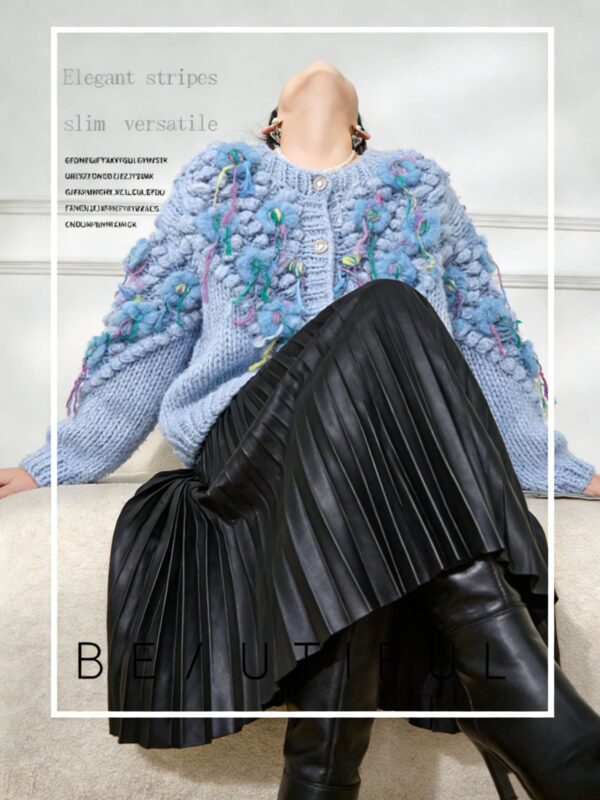 9041 product image 6 Women's Cardigan Crew Neck Long Sleeve Sweater Manufacturer - MOQ 100 pcs - Style 9041