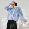 9041 product image 8 Women's Cardigan Crew Neck Long Sleeve Sweater Manufacturer - MOQ 100 pcs - Style 9041