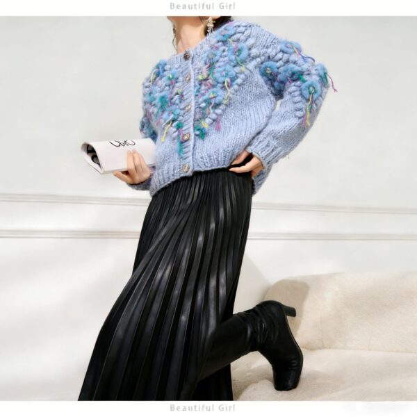 9041 product image 9 Women's Cardigan Crew Neck Long Sleeve Sweater Manufacturer - MOQ 100 pcs - Style 9041