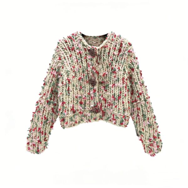 Women's Cardigan Crew Neck Long Sleeve Sweater Manufacturer - MOQ 100 pcs - Style 9042