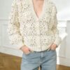 9043 product image 6 Women's Cardigan V Neck Long Sleeve Sweater Manufacturer - MOQ 100 pcs - Style 9043