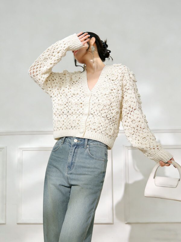 9043 product image 8 Women's Cardigan V Neck Long Sleeve Sweater Manufacturer - MOQ 100 pcs - Style 9043