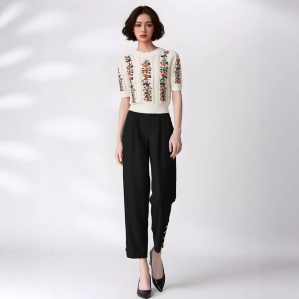 Women's Viscose Fiber Pullover Crew Neck Short Sleeve Sweater Manufacturer - MOQ 100 pcs - Style 93034