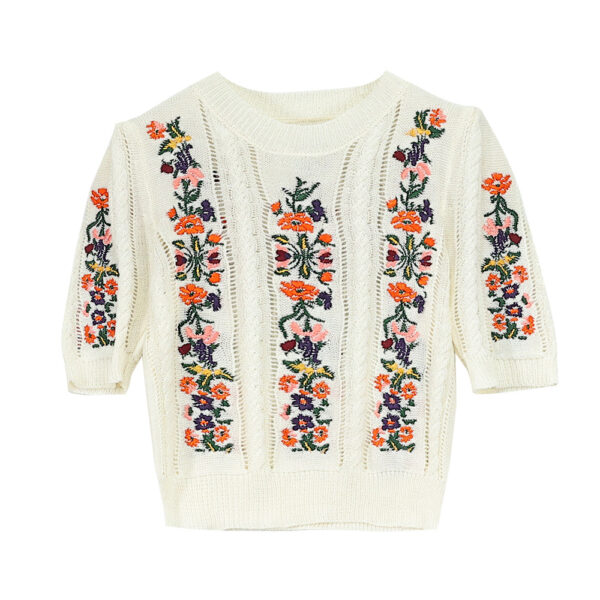 Women's Viscose Fiber Pullover Crew Neck Short Sleeve Sweater Manufacturer - MOQ 100 pcs - Style 93034