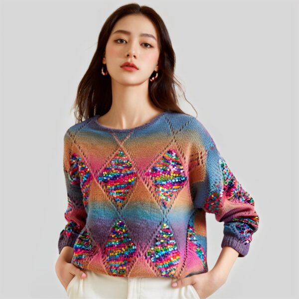 Women's Pullover Crew Neck Long Sleeve Sweater Manufacturer - MOQ 100 pcs - Style 93043