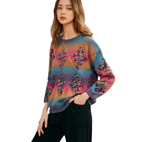 Women's Pullover Crew Neck Long Sleeve Sweater Manufacturer - MOQ 100 pcs - Style 93043
