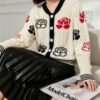Women's Cardigan Crew Neck Long Sleeve Sweater Manufacturer - MOQ 100 pcs - Style 93054