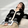 Women's Cardigan Crew Neck Long Sleeve Sweater Manufacturer - MOQ 100 pcs - Style 93054